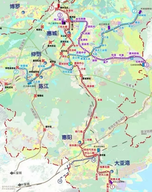 【新祺园】惠州5条地铁线拟设98个站,线网规划已定,连接惠城惠阳
