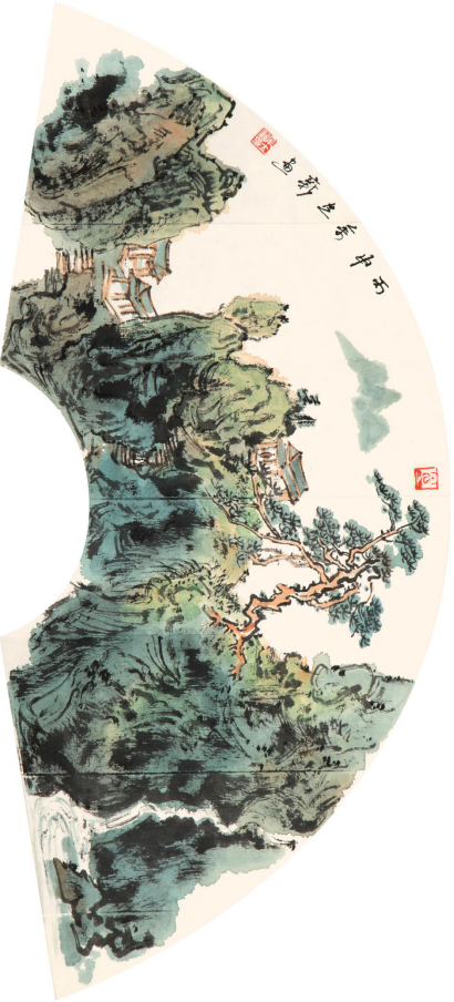 名家经典:画家余立新的扇面山水画