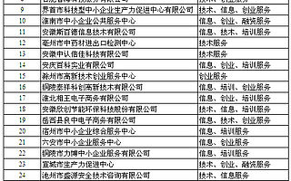 安徽省公布第七批中小企业公共服务示范平台名单的通知
