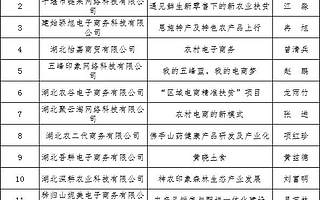 2018年“创青春”湖北青年创新创业农村电子商务组决赛名单