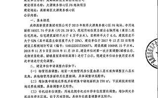 成都高新投资集团有限公司的大源商务核心区F6地块项目方案调整公示