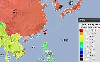 全球智商分布图：中国人日本人智商最高