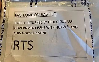 美国科技杂志编辑从英国购买华为手机，被联邦快递拒绝投递