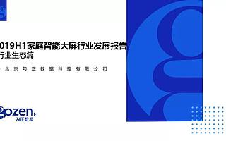 勾正数据：2019上半年家庭智能大屏产业生态报告