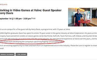 Valve开发者周六演讲或涉及即将发布的旗舰VR游戏