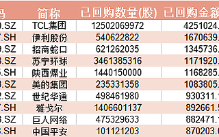 誰是A股回購王?2019年單家回購425億 年內回購30次