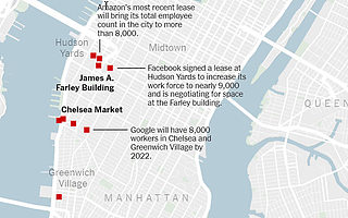 离开加州：科技四巨头争夺纽约写字楼