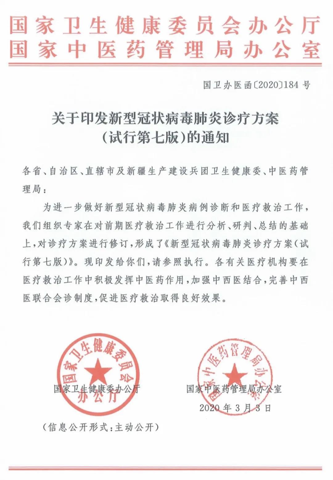 国家公布新冠肺炎第七版诊疗方案,传播途径增加,磷酸氯喹又添使用禁忌