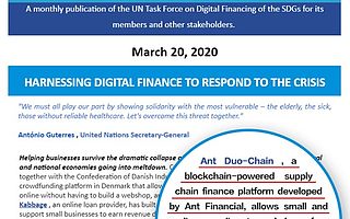 如何利用金融科技應(yīng)對疫情危機(jī)？聯(lián)合國喊你來抄支付寶區(qū)塊鏈作業(yè)