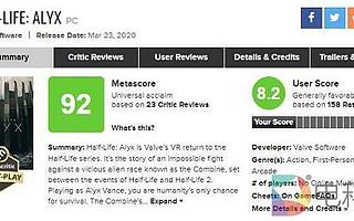 VR游戲新標(biāo)桿：《半衰期：Alyx》廣受好評