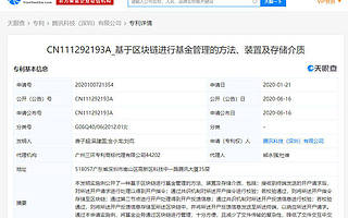 騰訊增多條與區(qū)塊鏈專利：涉及基金管理和廣告監(jiān)測