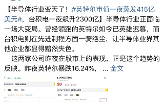 一夜蒸发2911亿元，全球最大芯片巨头的垄断神话，被终结？
