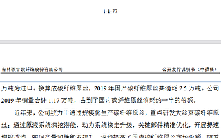 吉林碳谷精選層申報材料獲受理 2019年國內碳纖維原絲市占率約50%
