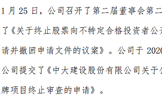 中大股份提交精選層終止審查申請(qǐng) 重新規(guī)劃資本市場(chǎng)戰(zhàn)略