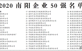 2020南阳企业50强榜单公布，弱市强县格局明显！