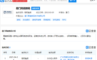 阿里、腾讯、B站等投资网络游戏研发商“厦门青瓷数码”