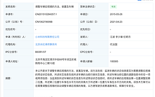 小米公开“调整车辆后视镜的方法、装置及车辆”专利