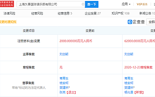 上海久事籃球俱樂部有限公司注冊資本增至6.2億，增幅3000%