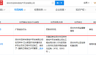 深圳花样年涉嫌房地产广告违法被罚6000元
