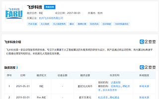 自动驾驶公司“飞步科技”完成B轮数亿元融资