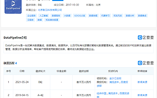 企业数据管理平台Data Pipeline完成B轮融资，百度风投参投
