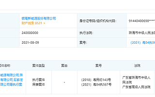 大公司動態∣銀隆新能源新增被執行人;史玉柱當前已被凍結近2億元股權