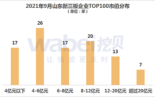 2021年9月山东新三板企业市值TOP100 联创集团63.27亿元位居榜首