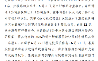惠美股份重大資產重組未充分履行內部審議且未及時申請停牌 被通報批評