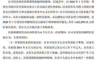 精選層排隊(duì)公司太川股份回應(yīng)員工挪用資金：原出納沉迷網(wǎng)絡(luò)賭博 162萬難追回