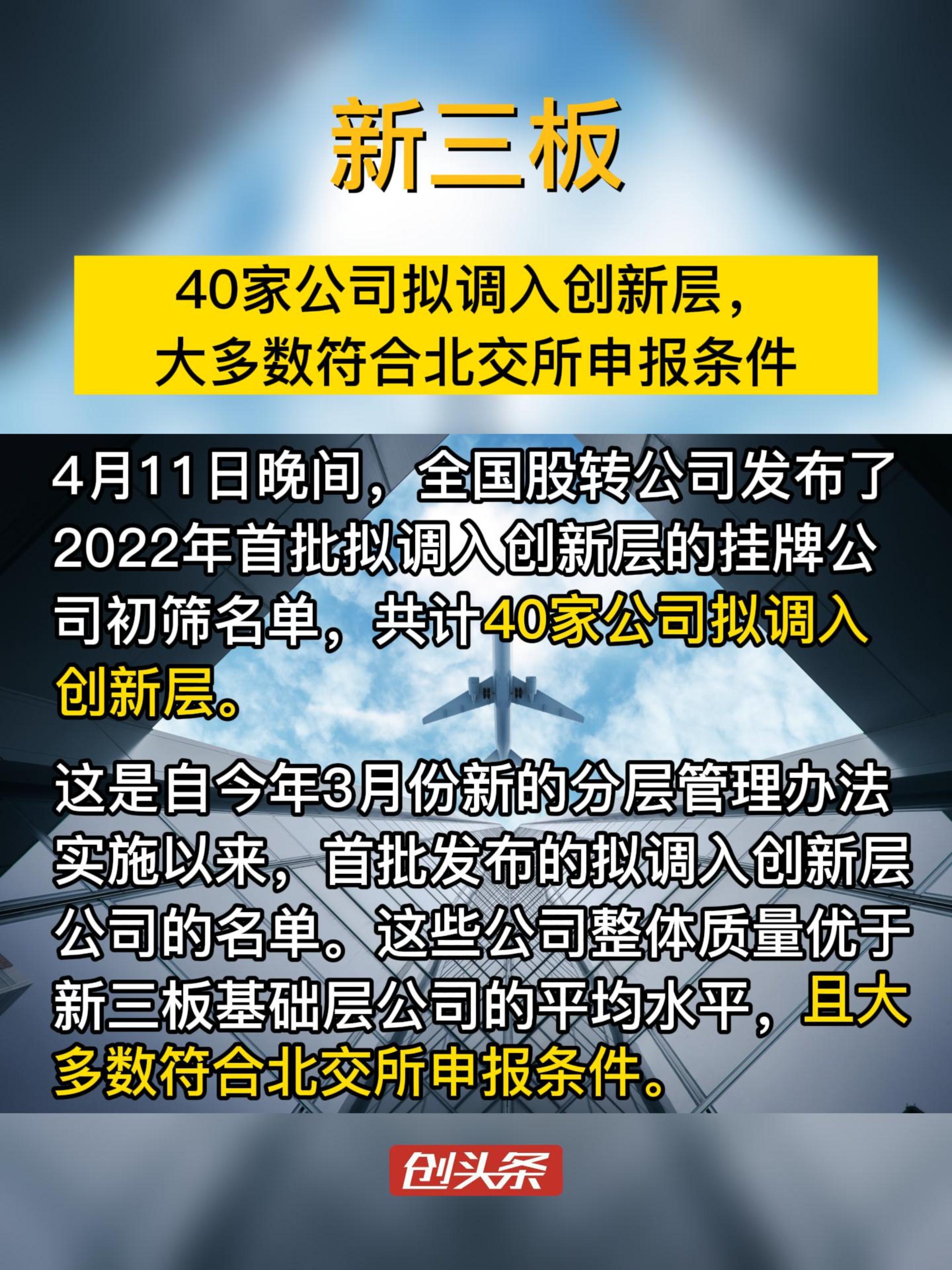 新三板40家公司拟调入创新层，大多数符合北交所申报条件