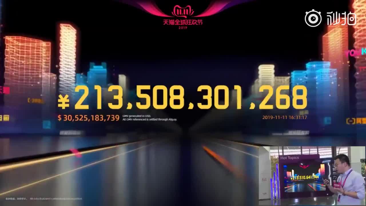 双十一交易额16小时31分破去年全天！
